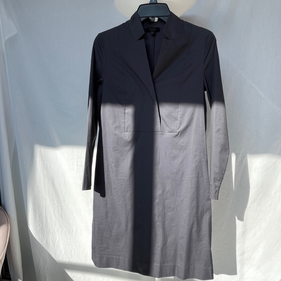 COS (4) cotton sateen shift dress with side pockets, grey, BNWOT. - Picture 4 of 16